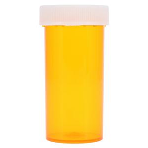 Medicine Vial Plastic 1-1/4" 13 Dram Amber Reusable Non-Sterile 320/Ca