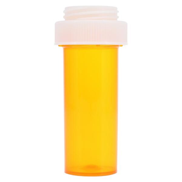 Medicine Vial Plastic 8 Dram Amber Reusable 410/Ca