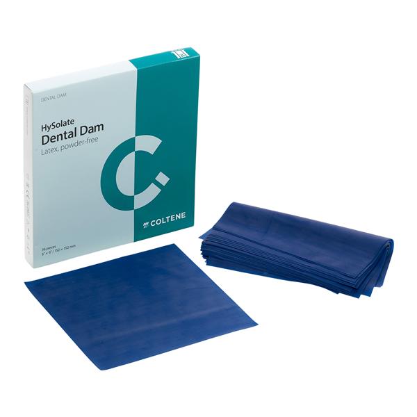 HySolate Latex Rubber Dam 6 in x 6 in Medium Gauge Blue Unflavored Unscntd 36/Bx