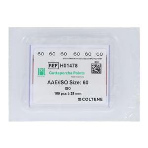 Hygenic Machine Rolled Gutta Percha Points Size 60 Pink 5Vls/Bx