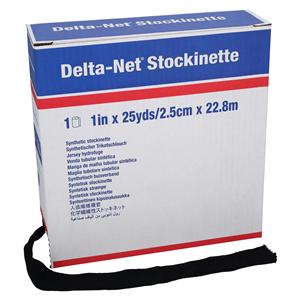 Delta-Net Orthopedic Stockinette Black 1"x25yd, 2 RL/CA