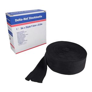 Delta-Net Orthopedic Stockinette Black 3"x25yd, 2 RL/CA