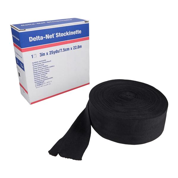 Delta-Net Orthopedic Stockinette Black 3"x25yd, 2 RL/CA