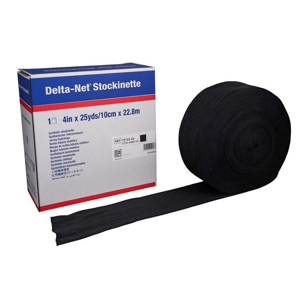 Delta-Net Orthopedic Stockinette Black 4"x25yd, 2 RL/CA