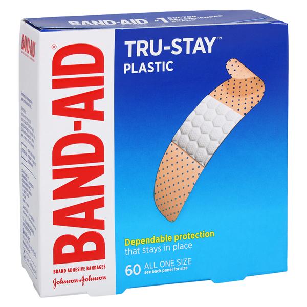 Band-Aid Strip Bandage Plastic 3/4x3" Tan 60/Box, 24 BX/CA
