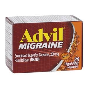 Advil Migraine NSAID Liquid Gel Capsules 200mg 20/Bottle, 72 BT/C...