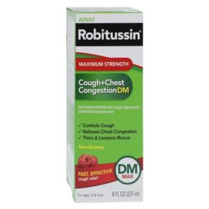 Robitussin DM Cough/Congestion Syrup 400/20mg Maximum Strength 8o...