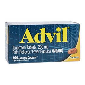 Advil NSAID Caplets 200mg 100/Bottle, 36 BT/CA