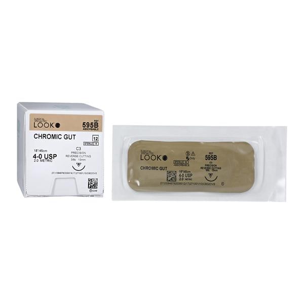 Suture Chromic Gut Monofilament 4-0 18" Absorbable C-3 Precision...
