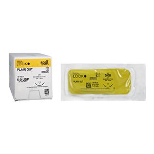 Suture Plain Gut Monofilament 5-0 18" Absorbable C-6 Reverse Cutt...