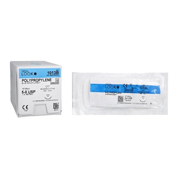 Suture Polypropylene Monofilament 5-0 10" Non-Absorbable C-17 Pre...