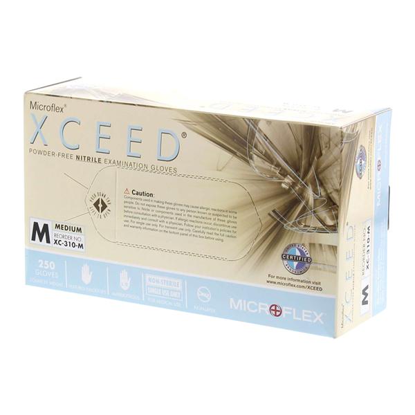 MICROFLEX Xceed Nitrile Exam Gloves Medium Standard Blue Non-Sterile