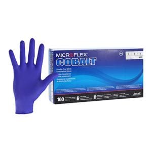 MICROFLEX Cobalt Nitrile Exam Gloves Large Standard Blue Non-Sterile, 10 BX/CA