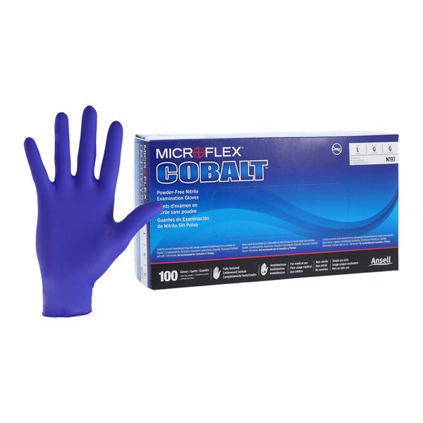 MICROFLEX Cobalt Nitrile Exam Gloves Large Standard Blue Non-Sterile, 10 BX/CA