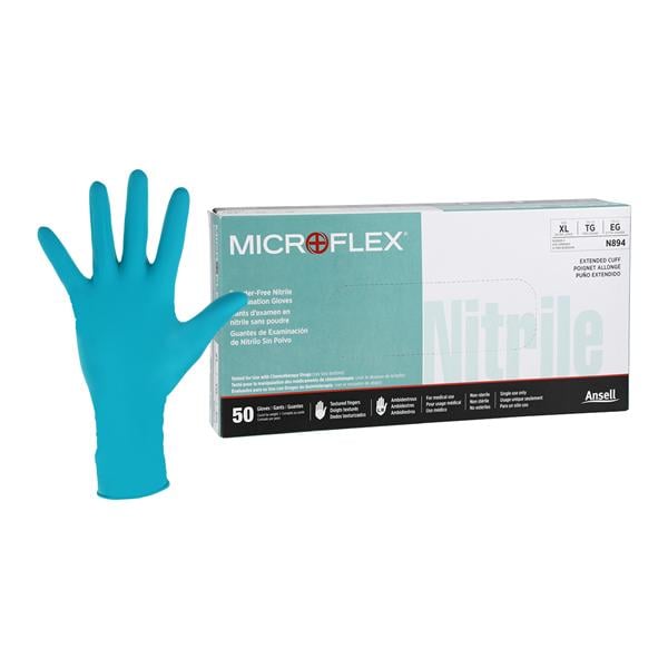 MICROFLEX N89 Nitrile Exam Gloves X-Large Extended Green Non-Sterile, 10 BX/CA