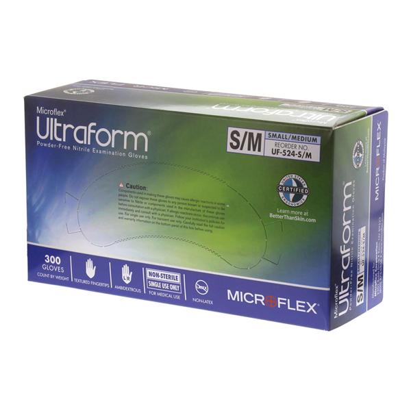 Ultraform Nitrile Exam Gloves Small / Medium Cobalt Blue Non-Sterile