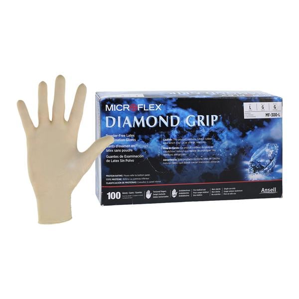 MICROFLEX Diamond Grip Exam Gloves Large Standard Natural Non-Sterile
