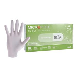 MICROFLEX Soft White Nitrile Exam Gloves X-Large Standard White Non-Sterile