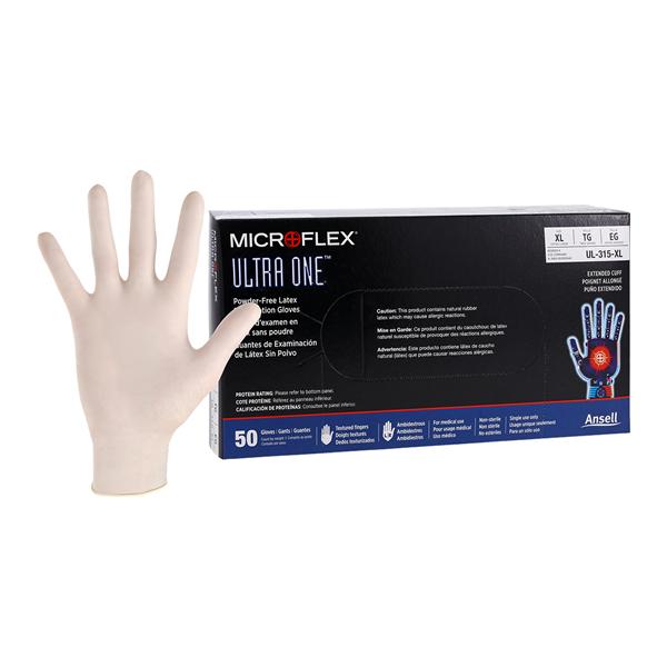 MICROFLEX Ultra One Exam Gloves X-Large Extended Natural Non-Sterile