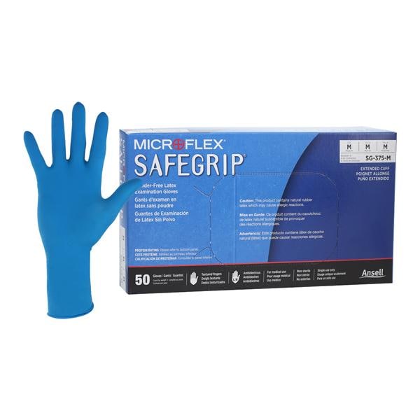 MICROFLEX SafeGrip Exam Gloves Medium Extended Blue Non-Sterile N...