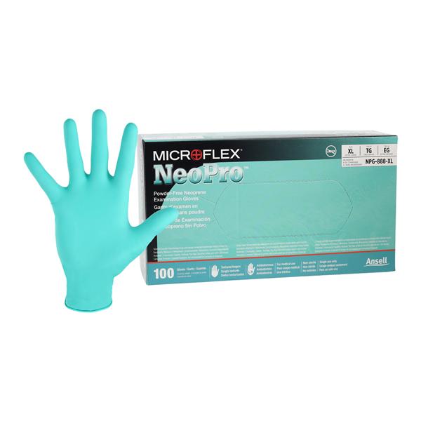 MICROFLEX NeoPro Neoprene Exam Gloves X-Large Standard Green Non-Sterile, 10 BX/CA