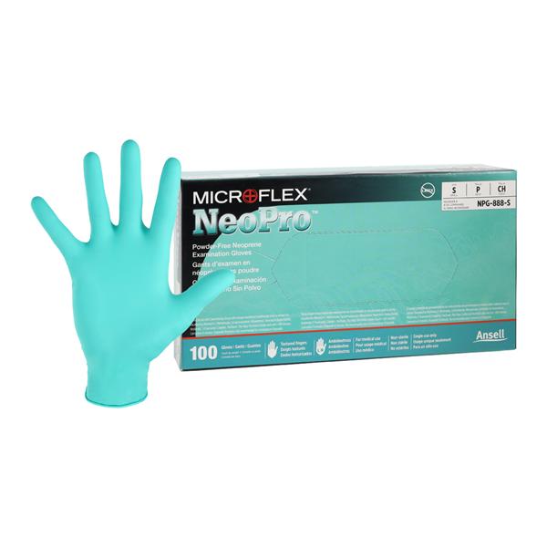 MICROFLEX NeoPro Neoprene Exam Gloves Small Standard Green Non-Sterile, 10 BX/CA