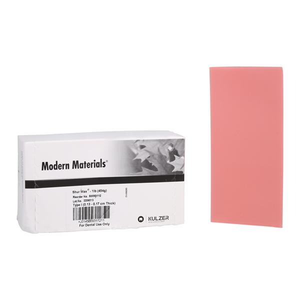 Modern Material Shur Wax Wax Baseplate Sheet Regular Pink Lb