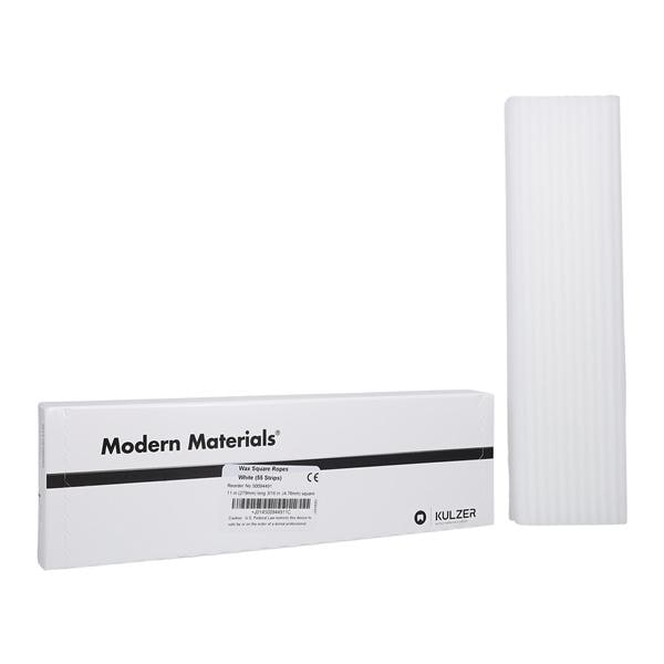 Modern Materials Utility Wax Periphery Square Rope 3/16x11" White 55/Bx