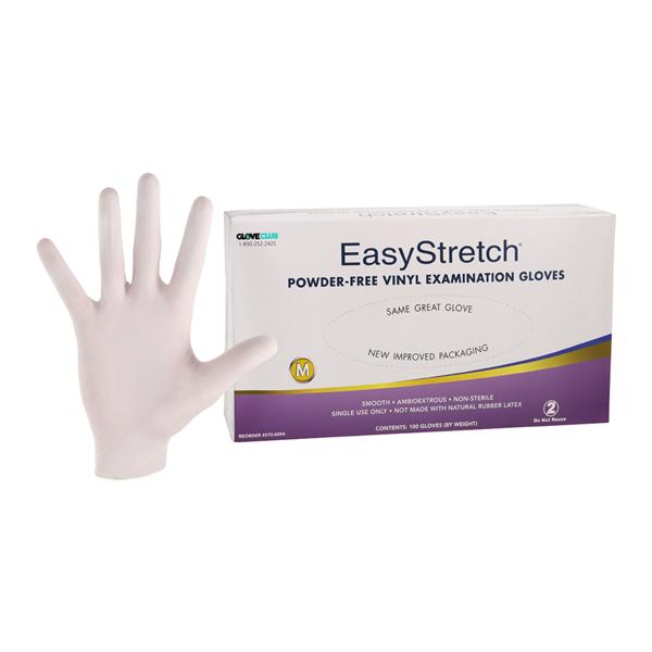 EasyStretch Vinyl Exam Gloves Medium Non-Sterile, 20 BX/CA