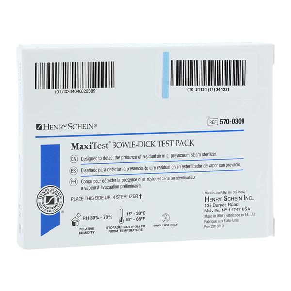 Maxitest Bowie Dick Biological Monitor Test Pack 30/Case