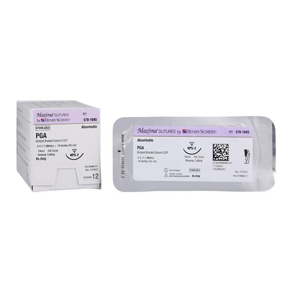 Maxima Suture Polyglycolic Acid Braided 4-0 1-18" Absorbable NPS-...
