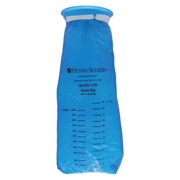 Emesis Bag 8.5x5x5" Translucent Blue Plastic 24/Pk, 6 PK/CA