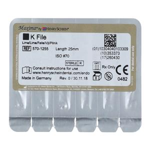 Maxima Hand K-File 25 mm Size 70 Green 6/Pk