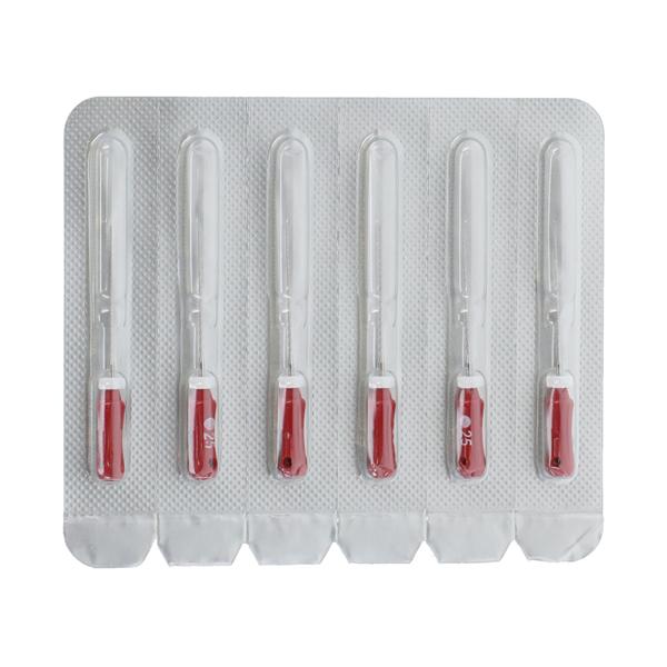 Maxima Hand Hedstrom Files 21 mm Size 25 Stnls Stl/Plstc Hndl Red 6/Pk