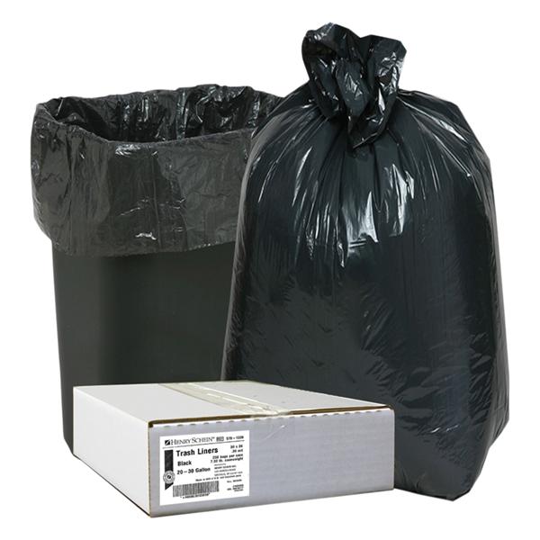 Bag Trash 20-30gal Low Density Plastic 0.39mil Bulk 30x36" Black...