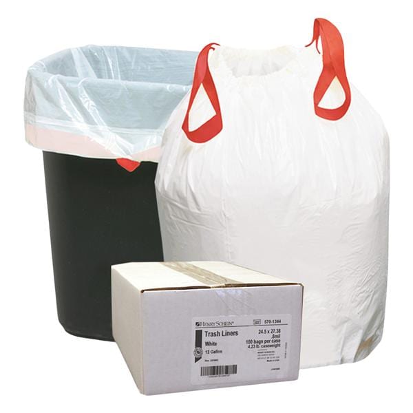 Bag Liner Low Density Plastic 0.8mil Drawtape13 Gallon 100/Case
