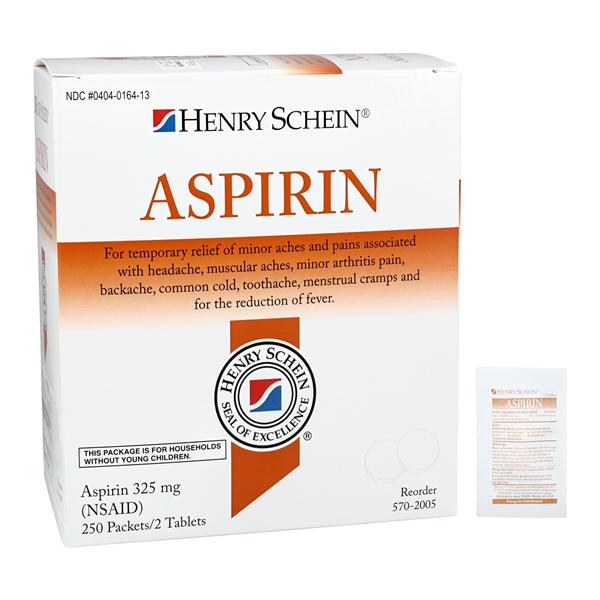 Aspirin Pain Reliever Tablets 325mg Box 250x2/Bx