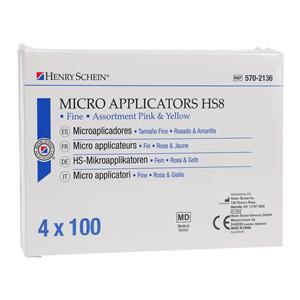 Bendable Micro Applicator Fine Assorted - Pink, Yellow 400/Pk