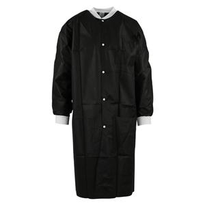Criterion Protective Lab Coat SMS X-Large Black 10/Pk