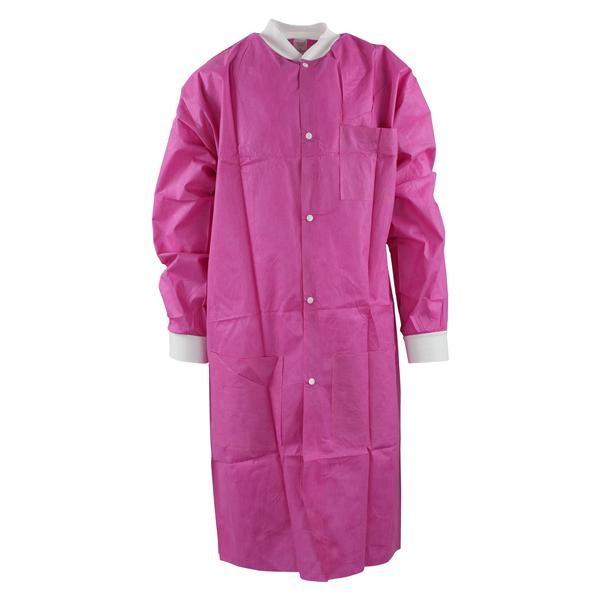 Maxi-Gard Protective Lab Coat SMS X-Large Raspberry 10/Pk