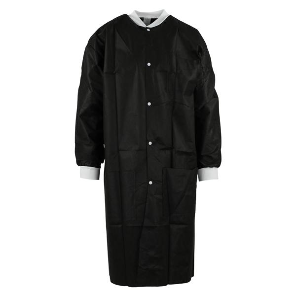 Maxi-Gard Protective Lab Coat SMS Small Black 10/Pk