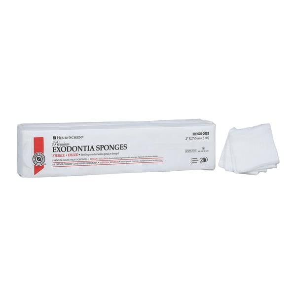 Henry Schein Premium Cotton Filled Exodontia Sponge 2x2" 8 Ply No...