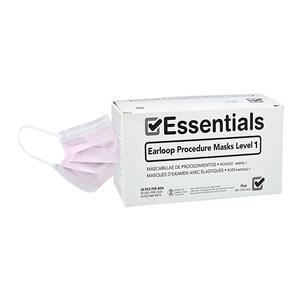 Essentials Face Mask ASTM Level 1 Pink Adult 50/Bx
