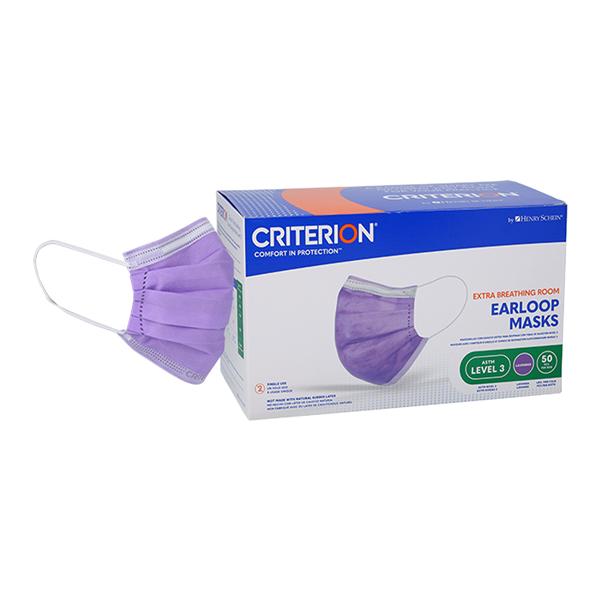 Criterion Extra Breathing Room Earloop Face Mask ASTM Level 3 Lav Adult 50/Bx