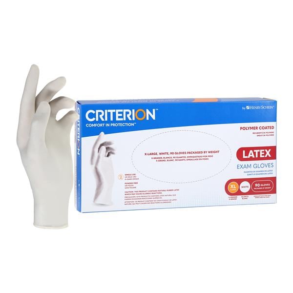 Criterion Polymer Coated Latex Exam Gloves X-Large Natural Non-Sterile 90/Bx