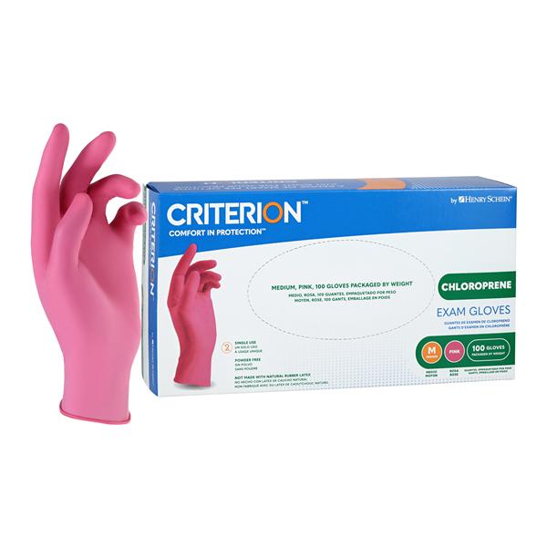 Criterion Chloroprene Exam Gloves Medium Pink Non-Sterile