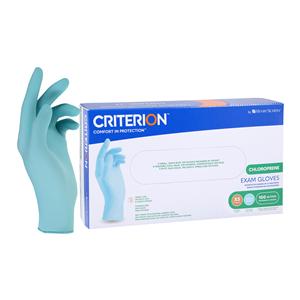 Criterion Chloroprene Exam Gloves X-Small Aqua Blue Non-Sterile 100/Bx