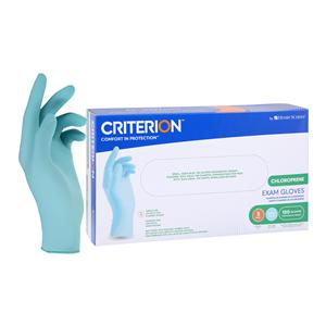 Criterion Chloroprene Exam Gloves Small Aqua Blue Non-Sterile 100/Bx