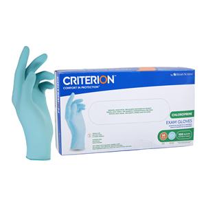 Criterion Chloroprene Exam Gloves Medium Aqua Blue Non-Sterile 100/Bx