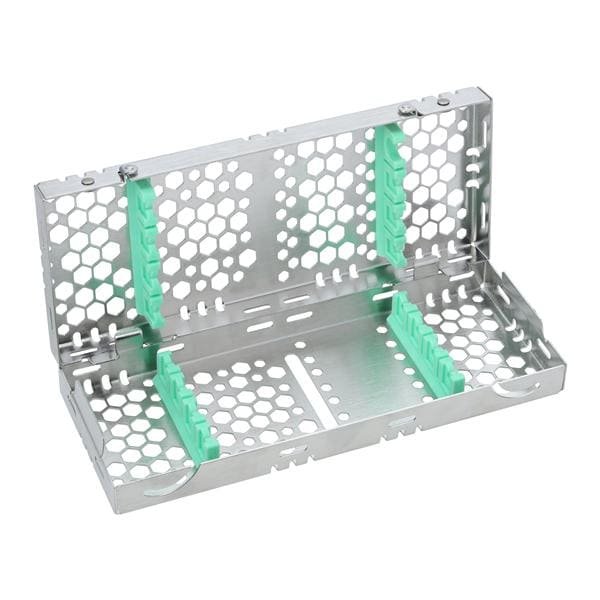 2-Tier Cassette 100% Stainless Steel Small Light Green 8 Instruments Each